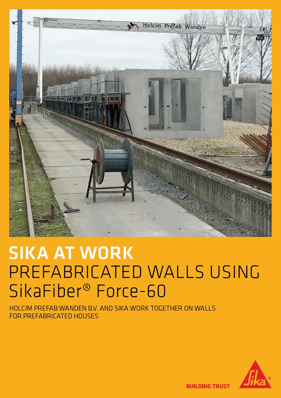Prefabricated Walls Using SikaFiber Force-60 with Holcim Prefab Wanden B.V.