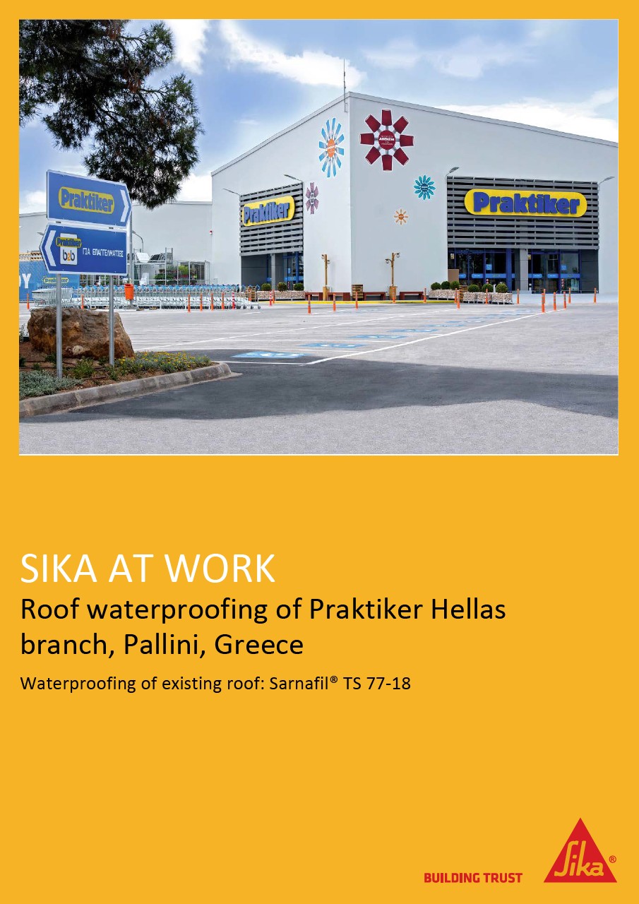 Roof waterproofing of Praktiker Hellas branch